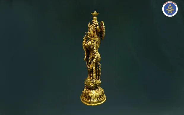 Brass Antique Krishnan - Image 3