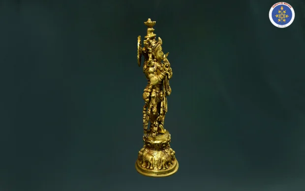 Brass Antique Krishnan - Image 4