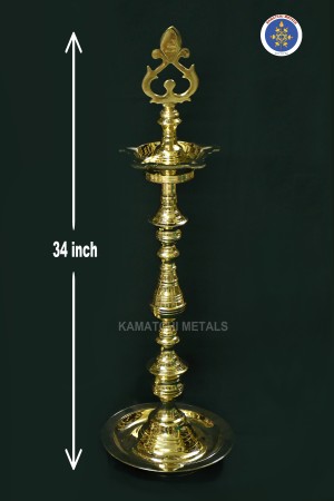 Pure Brass Special Nagas Kuthuvilakku - 34 Inch - Image 5