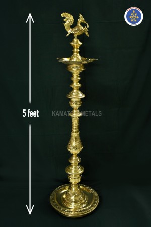 Pure Brass Special Nagas Kuthuvilaku - 5 Feet - Image 5